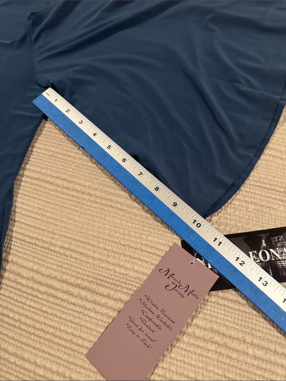 Nina Leonard Cold Shoulder Slate Blue Scoop Neck Dress - Picture 11 of 14